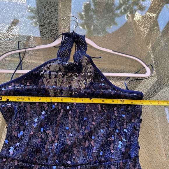 DON’T YOU HAVE A PARTY TO GO TO??  Nasty Gal High Neck Sequin Dress, Navy - Picture 5 of 16